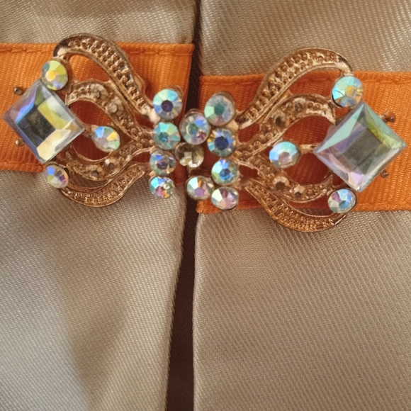 Midnight Velvet Cocktail Party Celebration Topper Jacket Gold Orange 16 - Picture 11 of 16